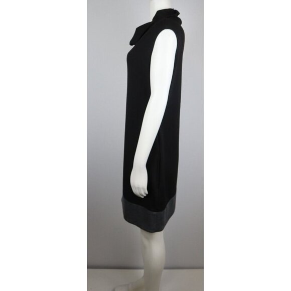 WOMEN'S BLACK STRETCH KNIT COWL NECK DRESS - POCKETS - GRASS COLLECTION - SIZE L - Picture 5 of 8